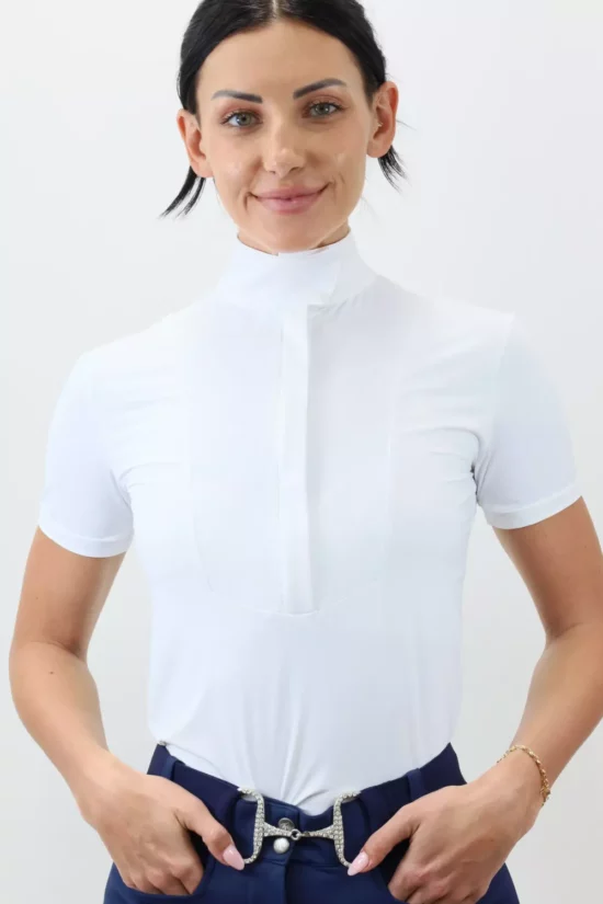 Kismet Show Shirt Short Sleeves with White Bib "Eleonoire SS" - White