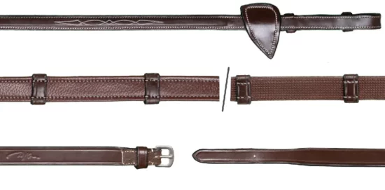 Dyon Hunter Reins with Rubberized Grip and Stoppers