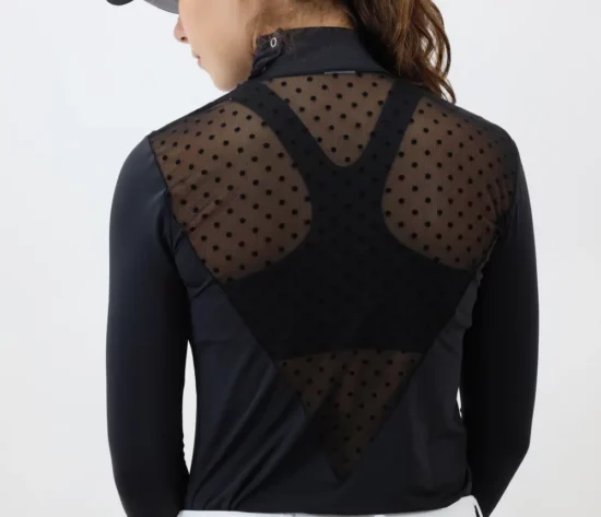 Kismet Show Shirt Long Sleeve Mesh Panel "Kiley" - Black