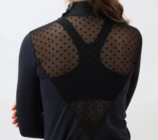 Kismet Show Shirt Long Sleeve Mesh Panel "Kiley" - Black