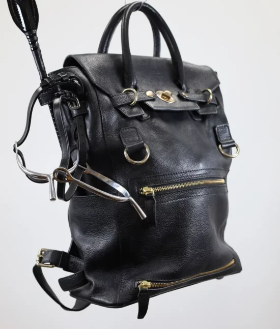 Kismet Leather Tote Bag Backpack - Black