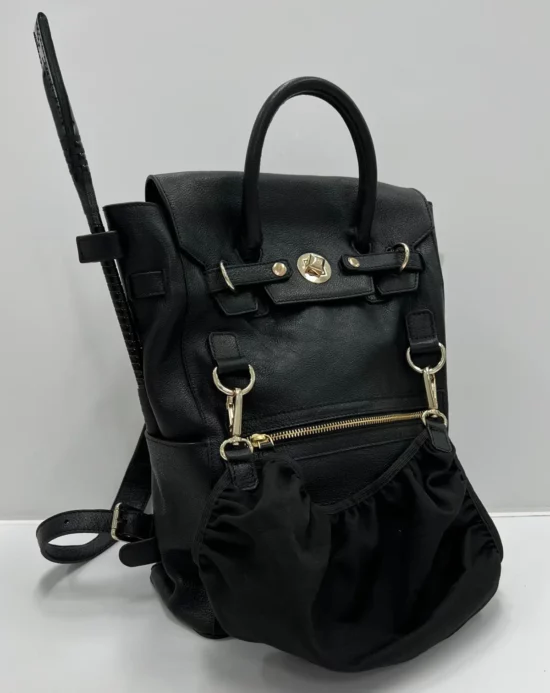 Kismet Leather Tote Bag Backpack - Black