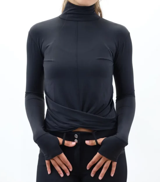 Kismet Long Sleeve Schooling Shirt Wrap Design Turtleneck "Sarina"