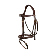 Dyon Bridle Anatomic Flash Noseband Gold/Brass Hardware