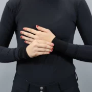Kismet Turtleneck Shirt with Mesh Details "Bethany Top" - Black