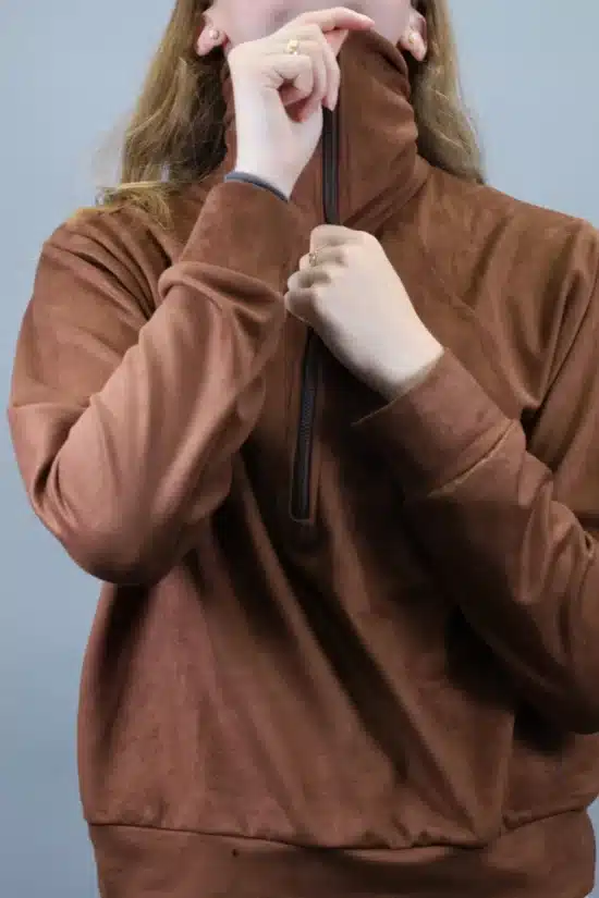 Kismet Sweatshirt Half Zip "Shannie" - Tan