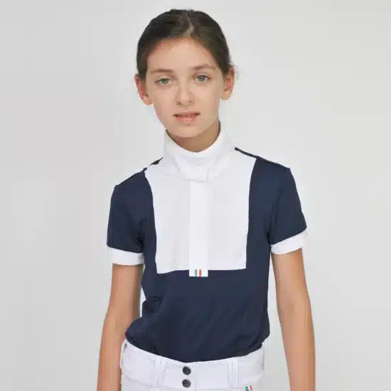 For Horses Girls Show Shirts "Ariel SS" - Navy